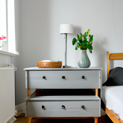 Een scandinavisch design dressoir in een minimalistisch ingerichte woonkamer